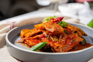Today's menu is braised fish