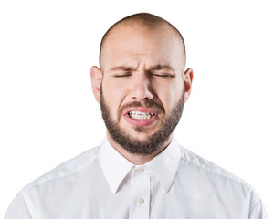 Fototapeta premium Handsome young man with beard gesturing