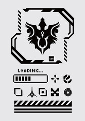 HUD Futuristic interface frame border cyberpunk streetwear element banner illustration vector t shirt design clip art