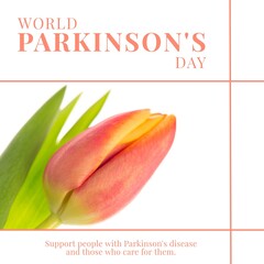 Image of world parkinson's day text over colourful flower with copy space © vectorfusionart