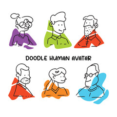 Set of Doodle Human Avatars