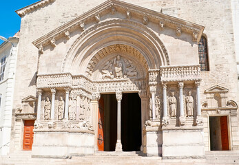 The Romanesque gate of St Trophime Cathedral, Arles, France