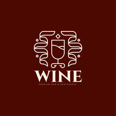 Monoline Bar and Cocktail Logo template