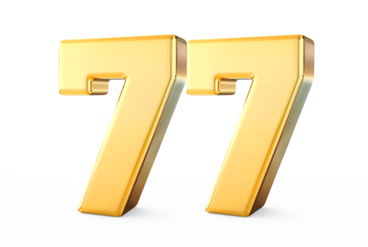 77 Number Golden Stock Illustration