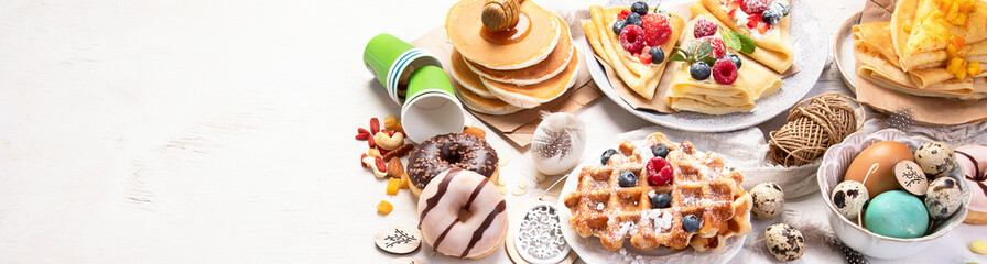 Spring Eco friendly Easter dessert table.