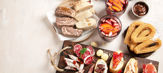 An assortment of Spanish tapas.