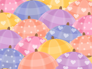 Colorful umbrella. Cartoon background, concept. Vector illustration.
