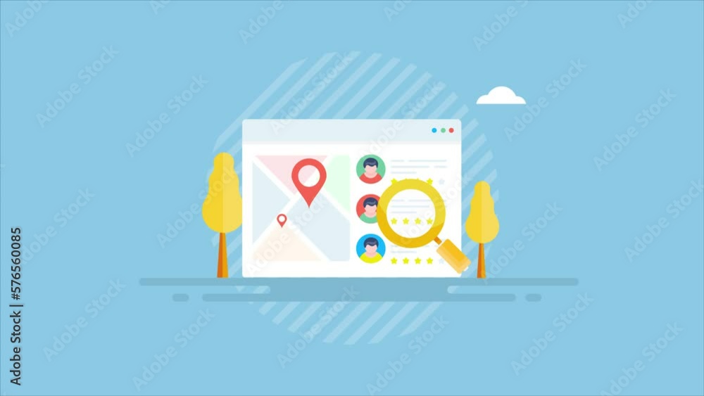 Wall mural local seo management and marketing for online business location map on search engine page with detai