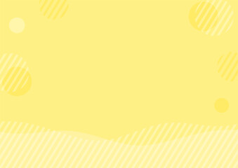 背景　波線とボーダーと水玉　黄色