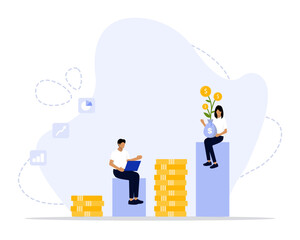 Business Investment concept illustration. Suitable for landing page, ui, web, App intro card, editorial, flyer, and banner.