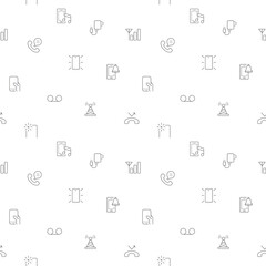 Seamless pattern with phone icon on white background. Included the icons as telephone, mobile, call, device, cell, smartphone, cellular and design elements And Other Elements.