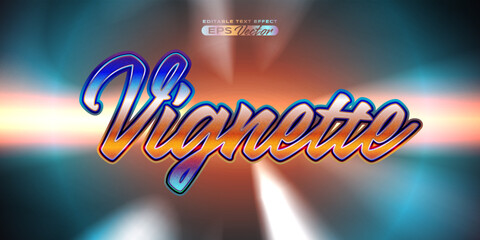 Retro editable text effect style vignette futuristic 80s vibrant theme with experimental background, ideal for poster, flyer, social media post with give them the rad 1980s touch