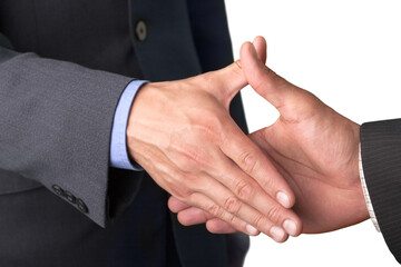 Closeup of Two Businessmen Shaking Hands