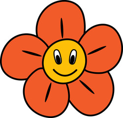 Flower in retro style.
