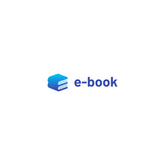 E-book negative space simple  logo design