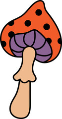 Mushroom in retro style. 