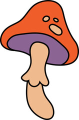 Mushroom in retro style. 