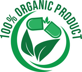 logo organic natural product element vector