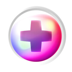 Plus or medical symbol colorful game button