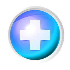 Obraz premium Plus or medical symbol colorful game button