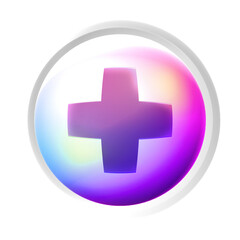 Fototapeta premium Plus or medical symbol colorful game button