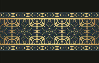 Elegant golden ornamental border template