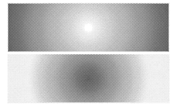 Dotted horizontal background, radial gradient halftone pattern, black dots texture on white background