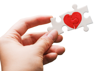 Close-up red Heart in female hand, love concept