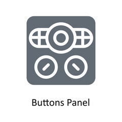 Buttons Panel Vector Solid Icons. Simple stock illustration stock