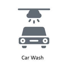 Car Wash Vector Solid Icons. Simple stock illustration stock