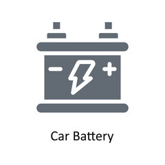Car Battery Vector Solid Icons. Simple stock illustration stock