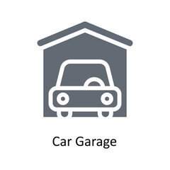 Car Garage Vector Solid Icons. Simple stock illustration stock