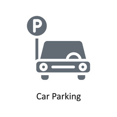 Car Parking Vector Solid Icons. Simple stock illustration stock