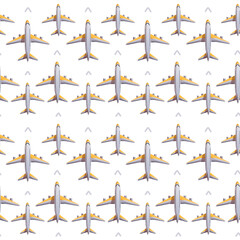 Seamless pattern with airplane. Travel, tourism, adventure, journey concept. Perfect for product design, wallpaper, scrapbooking, textile, wrapping paper.