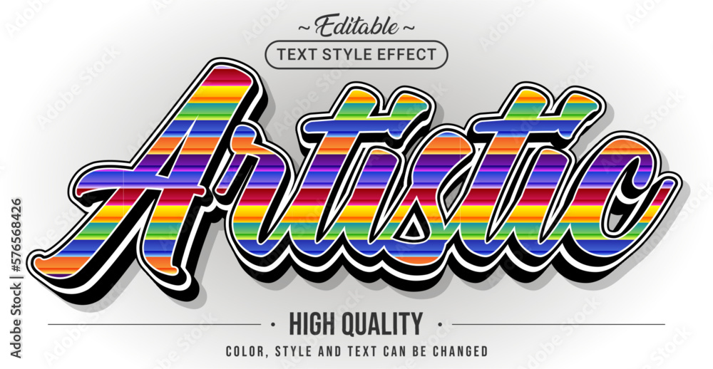Poster editable text style effect - colorful artistic text style theme.