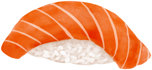 salmon sashimi watercolor hand-drawing PNG