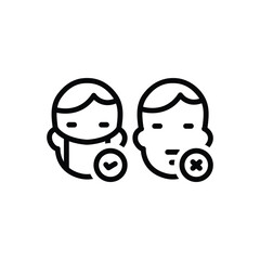 Black line icon for wearing