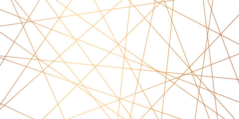 Obraz premium Golden abstract random chaotic liens on transparent background. Geometric lines with banner design background.
