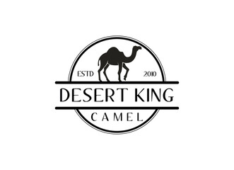 Arabian Camel Logo with badge and emblem design. Camel vector logo