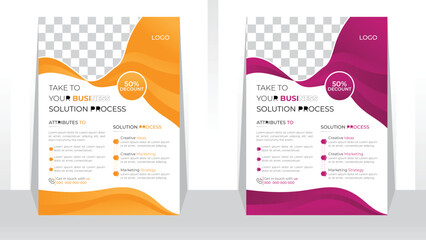 Corporate business flyer template with abstract shape and modern flyer brochure cover vector in A4 size Flyer Colorful concepts and design, perfect for creative professional business agency & company.
