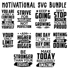 Naklejka premium Motivational SVG Bundle