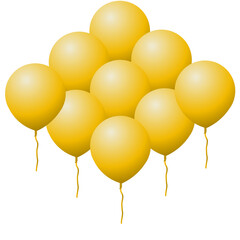 yellow balloons isolated on white