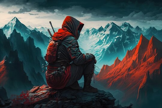 ninja mountain created using AI Generative Technology