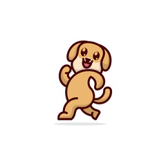 jogging dog cute animal logo