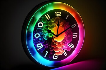 colorful clock created using AI Generative Technology