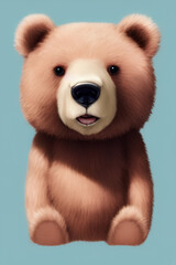 Illustration Of A Cute Bear Created With Generative AI technology