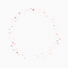 heart love vector confetti frame valentine pink