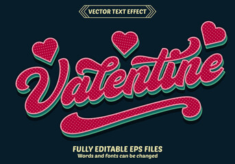 Vector valentine 3d vector creative editable text effect
