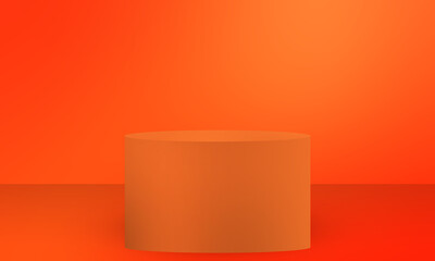 orange yellow stand blank podium on soft gradient scenes background
