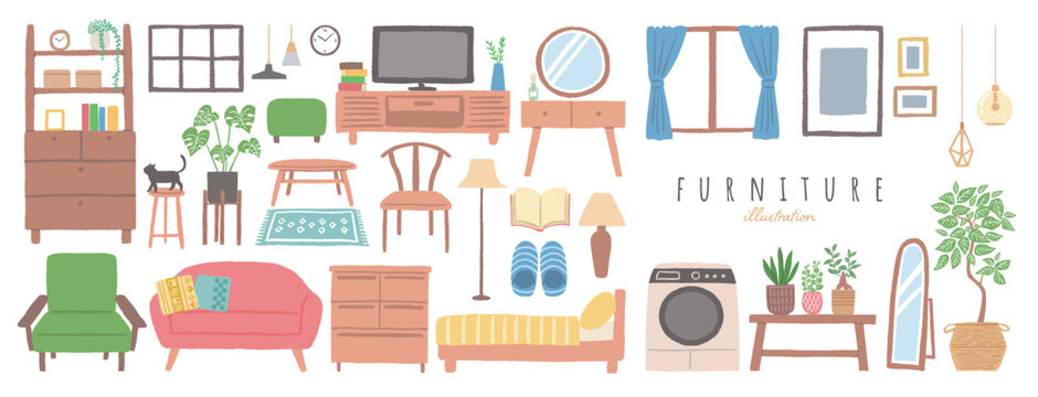 家具　インテリアのイラスト　バナー